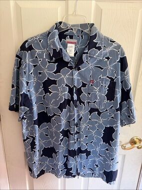 Quicksilver Floral Button Down Shirt, Lg.